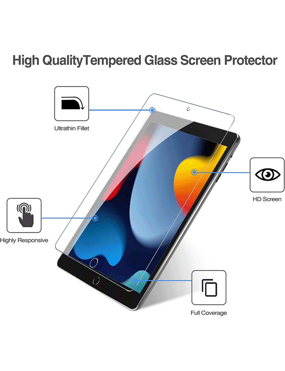 Intex iPad Screen Protector, Tempered Glass Screen Film Guard