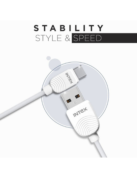 INTEX USB Cable Star 2.4C Type C 1M White - eDubaiCart