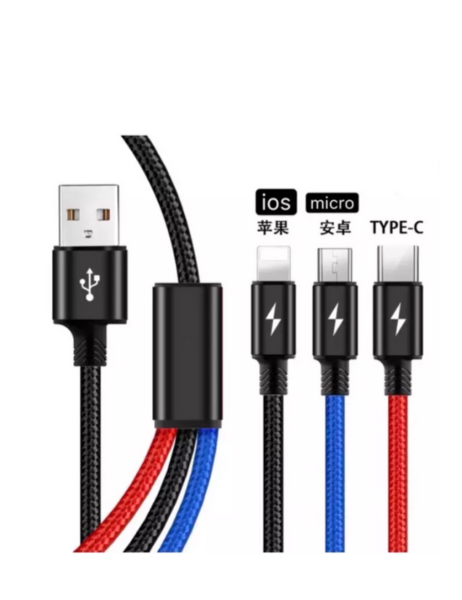 INTEX- C530-USB Fast 3 in 1 Color Cable Type-M/L/C - eDubaiCart