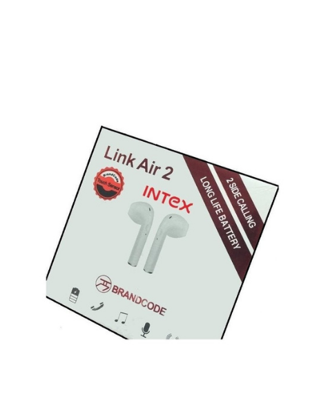 INTEX Brandcode Link Air 2 Earbuds- White with Long Life battery, Bluetooth Connectivity - eDubaiCart